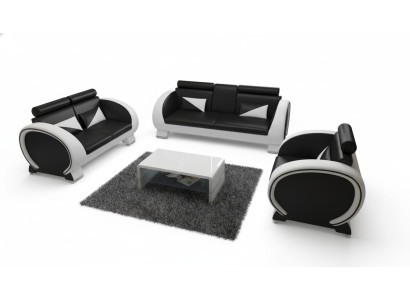 DIVANO IN PELLE CON USB, DESIGN SET 3+1 SU MISURA, SET DI TAPPEZZERIA PER DIVANO, DIVANO IMBOTTITO NUOVO