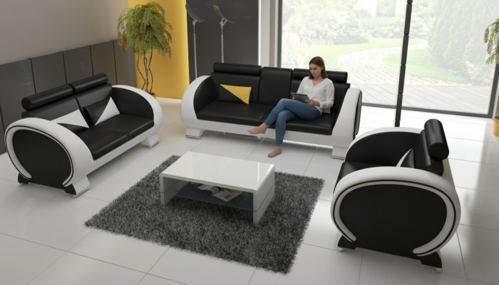 DIVANO IN PELLE 3+1 CON IMBOTTITURA DIVANO IMBOTTITO DIVANO IN PELLE SOFA DESIGN CON USB