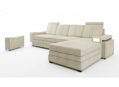 Textile divano ad angolo in tessuto con USB, divano ad angolo, divano in tessuto, divano con cuscini, angolo nuovo