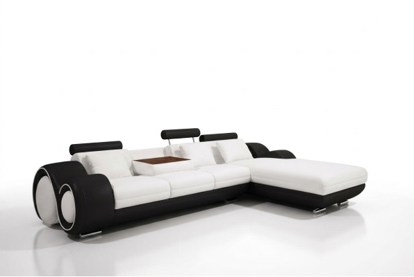 Design brevettato divano angolare + USB imbottitura in pelle angolo salotto BERLINO