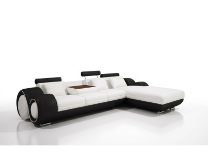 Design brevettato divano angolare + USB imbottitura in pelle angolo salotto BERLINO
