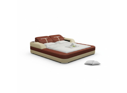 Letto matrimoniale moderno in pelle di lusso con porte USB, design imbottito. Matrimoniale moderno matrimoniale LB8823 140/160/180