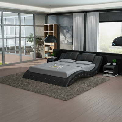 Lusso letto in pelle con USB imbottito Letto matrimoniale moderno Matrimoniale 140/160/180 cm