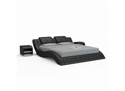 Lusso letto in pelle con USB imbottito Letto matrimoniale moderno Matrimoniale 140/160/180 cm