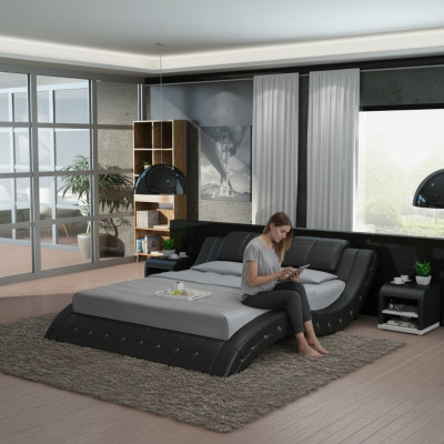 Lusso Letto in pelle USB Design Letti imbottiti Matrimoniali Moderni LB8824 140/160/180