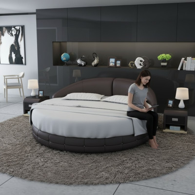 Design Letto Rotondo Letto Imbottito Letto di Lusso Letto Matrimoniale Letti USB Rotondi