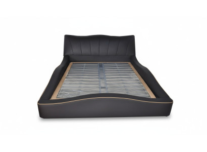 Design di lusso Letto dell'hotel con rivestimento in pelle, con cornice e struttura USB, Letti Imbottiti