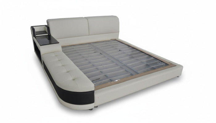 Letto imbottito di design per la camera da letto realizzato con materiali di alta qualità
