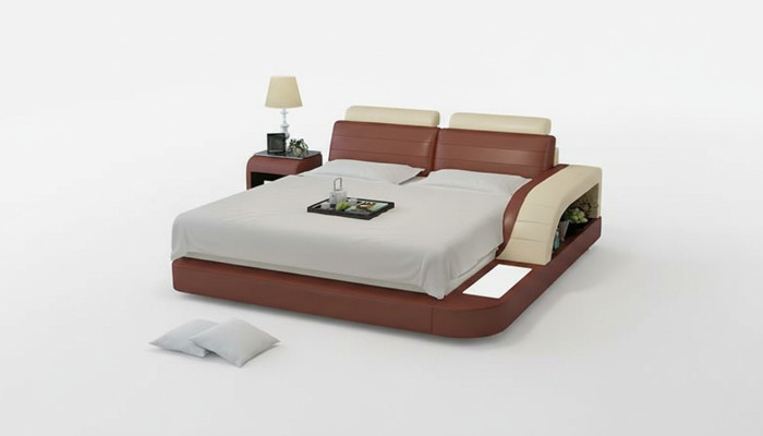Camera da letto moderna Letto Design di alta qualità Letti Imbottiti Multifunzione +USB