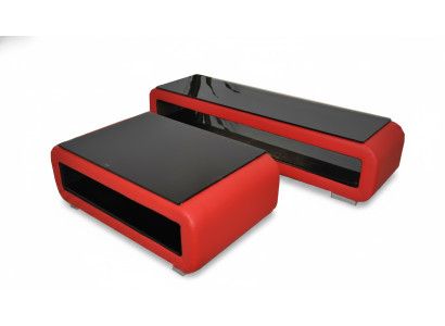 Tavolino design in pelle imbottita in vetro moderno Tavolo CT9010 + RTV TS1010 + USB