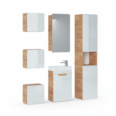 Arredamento bagno design Mobili bagno Set da 6 pezzi Armadio Lavabo