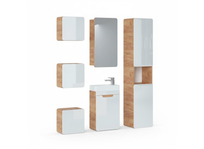 Arredamento bagno design Mobili bagno Set da 6 pezzi Armadio Lavabo