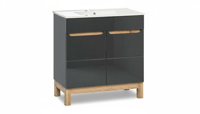 Mobile con lavabo grigio di alta qualità