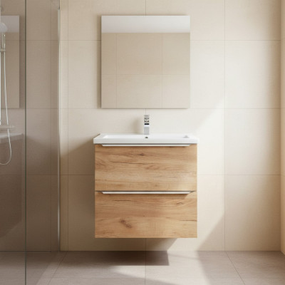 Design lussuoso lavabo da appoggio a parete con mobile sospeso integrato