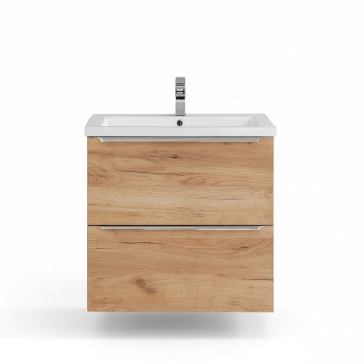 Design lussuoso lavabo da appoggio a parete con mobile sospeso integrato