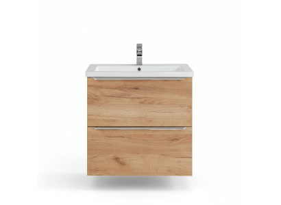 Design lussuoso lavabo da appoggio a parete con mobile sospeso integrato