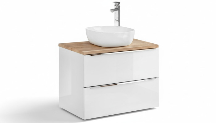 Set di mobili da bagno con lavandino da 60cm e mobile sottolavabo consolle.