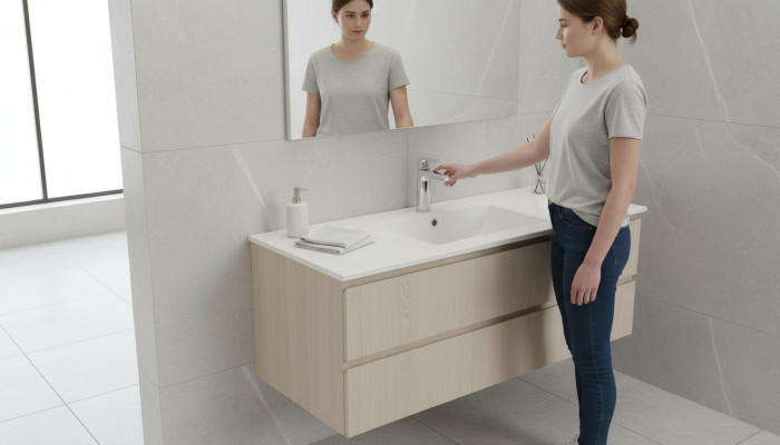 Lavabo lavabo in ceramica bianco da appoggio.