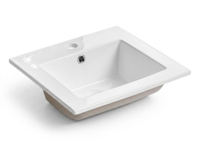 Lavabo lavabo in ceramica bianco da appoggio.