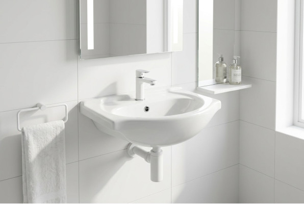 Lavabo in ceramica Decorativo Moderno da appoggio Bianco