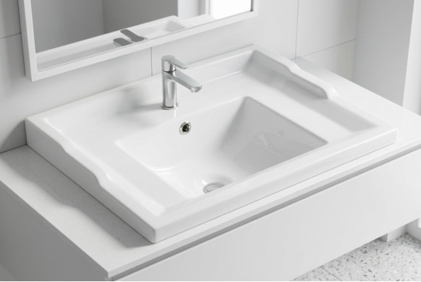 Lavabo lavabo in ceramica moderno Lavabo sovrapposto decorativo bianco
