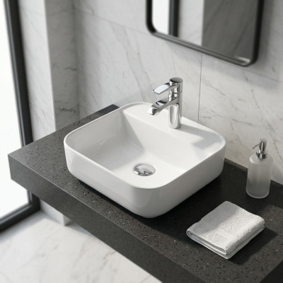Lavabo in ceramica bianco a piani lavabo a incasso