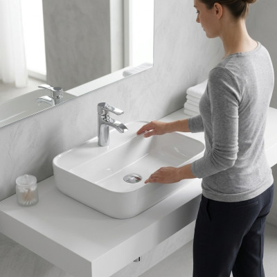Lavabo lavabo in ceramica bianca lavabo lavabo da appoggio.