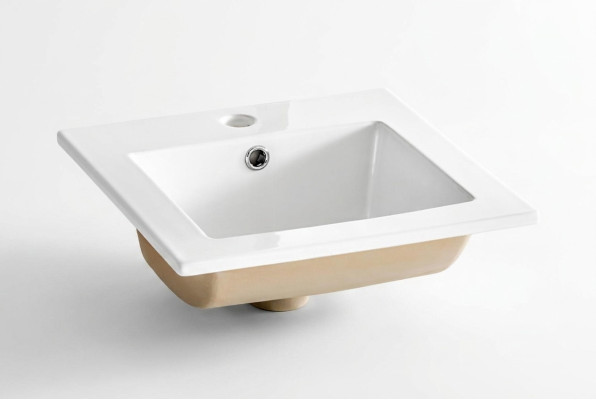 Lavabo in ceramica a colonna da appoggio bianco per lavabo decorativo.