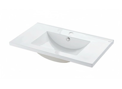 Lavabo in ceramica in bianco con sottopiano per lavabo