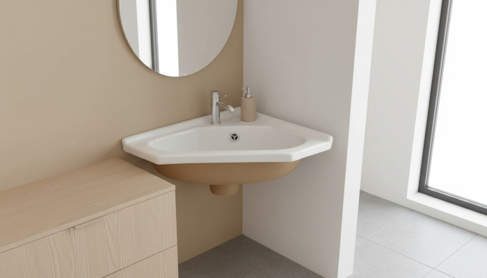 Lavabo da incasso in ceramica. Lavabo da appoggio.