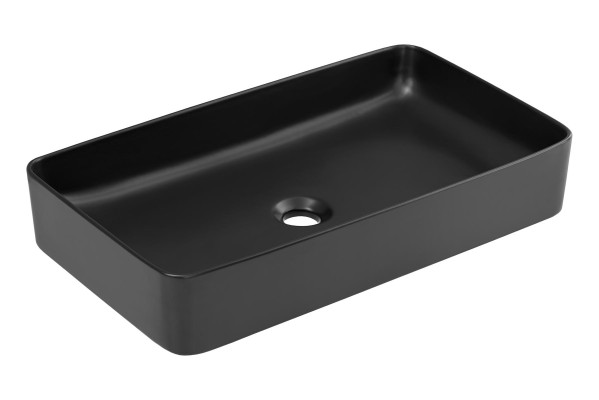Lavabo in ceramica nera per piano d'appoggio lavabo.