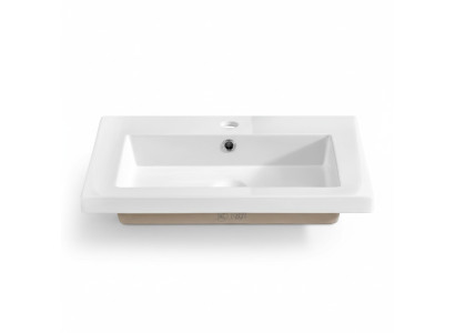 Lavabo da appoggio in ceramica bianca per la decorazione del lavabo.