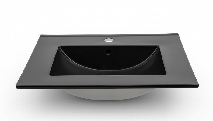 Lavandino in ceramica Lavabo Integrato Piastra nera Design Bacino