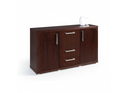 Classico comò in legno marrone.