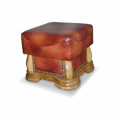 Pouf XXL Club Lounge Poggiapiedi in Pelle Tessuto Decor Ottoman Designer Pufa