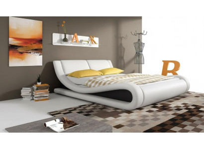 Letto imbottito in ecopelle designer per hotel di lusso con letto matrimoniale.