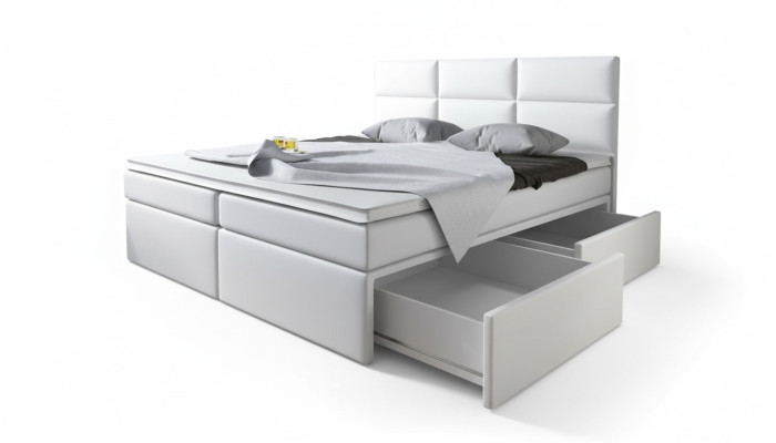 Letto boxspring imbottito in ecopelle per hotel di design di lusso doppio nuovo