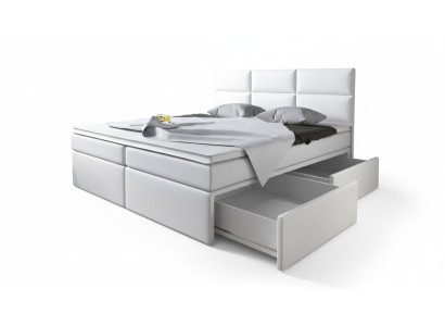 Letto boxspring imbottito in ecopelle per hotel di design di lusso doppio nuovo