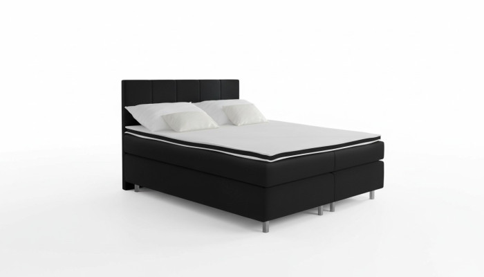 Letto a molle imbottito in similpelle di design di lusso per hotel matrimoniale.