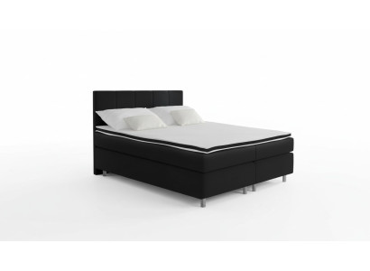 Letto a molle imbottito in similpelle di design di lusso per hotel matrimoniale.