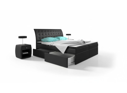 Letto a molle a scatola Letti Letto o letto Imbottito Finta pelle Design hotel Doppio lusso Design
