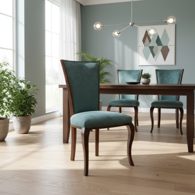 Gruppo da pranzo 4 x sedia con braccioli set da sala da pranzo sedia in legno imbottita nuova