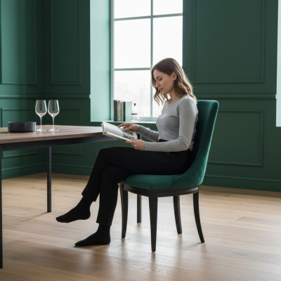 2 sedie verdi di lusso da sala da pranzo classiche sedie moderne in legno massiccio