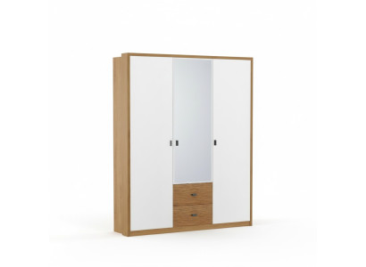 Design Armadio camera da letto Armadio in legno moderno a tre ante con specchio.