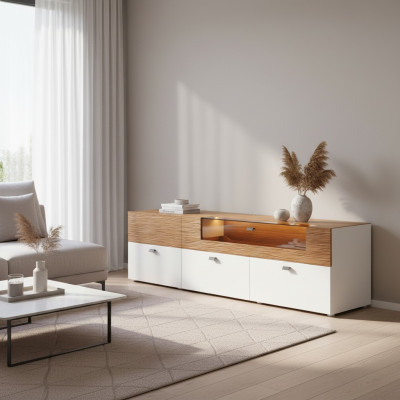 Madia TV Basso mobile RTV XXL Mobile Tavolo Soggiorno Legno Classico Barocco