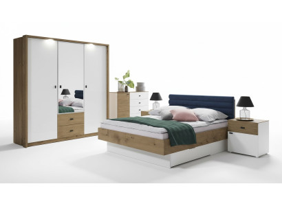 Design Camera da letto 5 pezzi. Set Letto Comodini Comò Armadio
