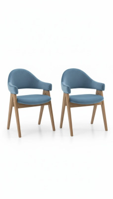 Set 2x sedie di lusso di design imbottite in legno massiccio sedie seduta ufficio ufficio sala da pranzo