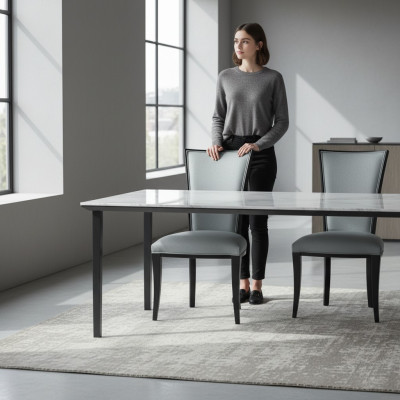 Set di 2 sedie da pranzo in legno massello, sedie da pranzo design con schienale, nuove sedie da pranzo.