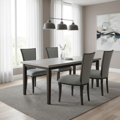 Set di poltrone di lusso 4x set di sedie con sedili imbottiti e schienali in legno massiccio.