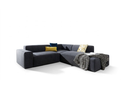 Divano ad angolo a L-forma, divano paesaggio abitativo in tessuto imbottito design moderno.